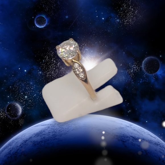 NEW VS EF Moissanite Gold Ring Size 6 - Picture 3 of 16